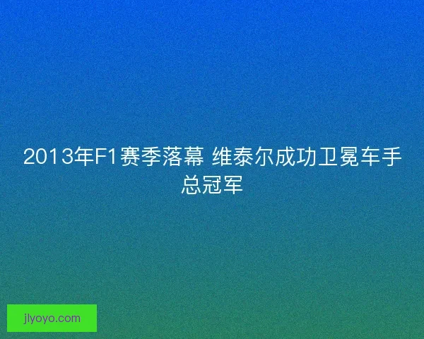 2013年F1赛季落幕 维泰尔成功卫冕车手总冠军
