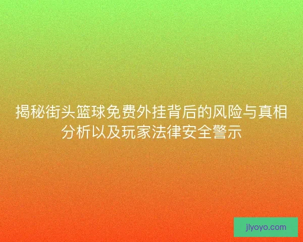 揭秘街头篮球免费外挂背后的风险与真相分析以及玩家法律安全警示